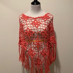 Coral “Fishnet” Poncho